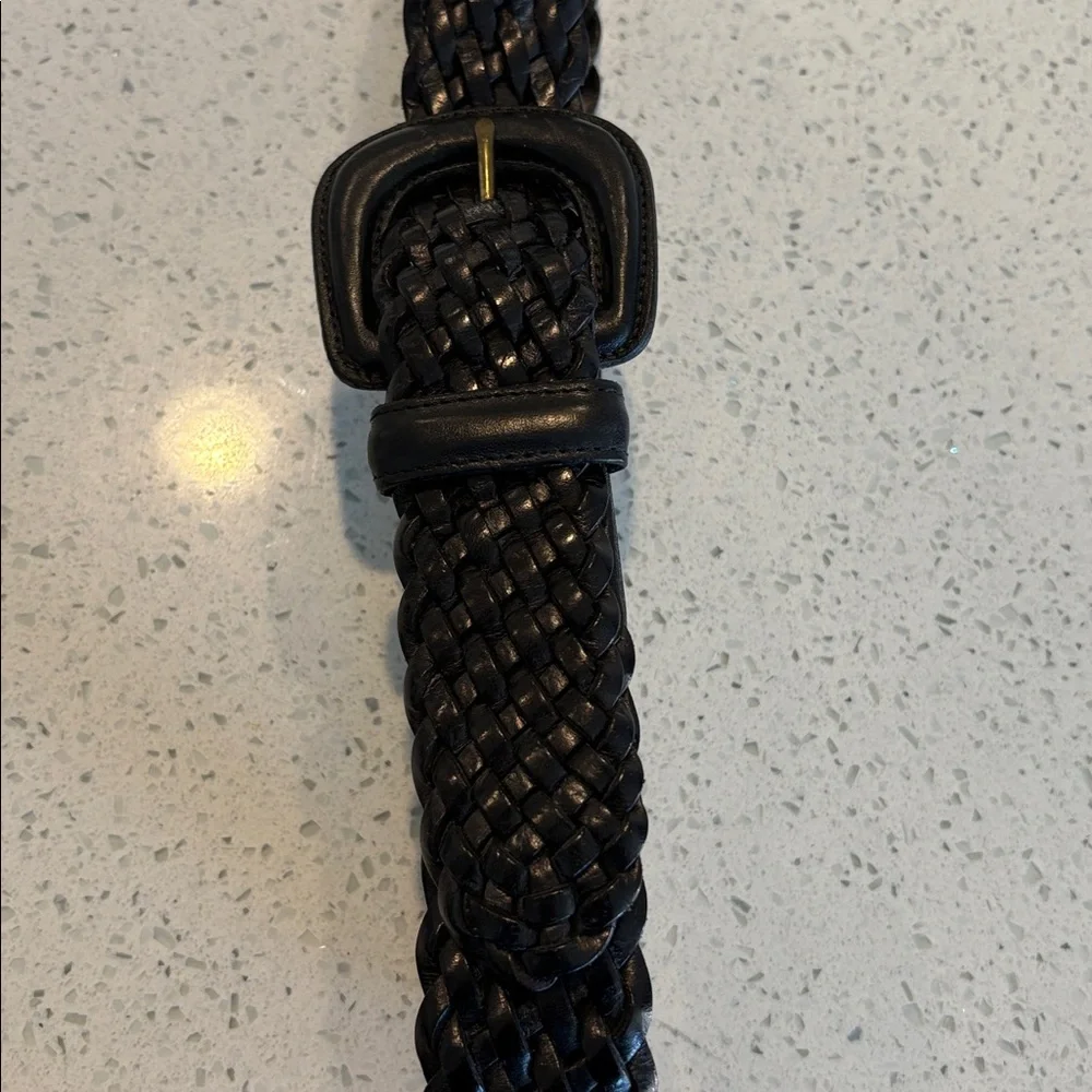 COACH Black Leather Braided Belt 3851 small - Picture 2 of 12
